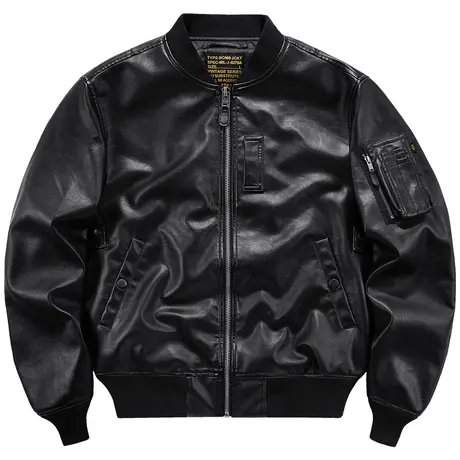 VIP复古MA1飞行员夹克男机车皮衣宽松美式工装外套潮牌帅气棒球服商品大图