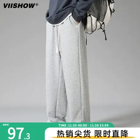 VIISHOW裤子男款春秋宽松阔腿男裤直筒运动卫裤男生工装休闲长裤商品大图