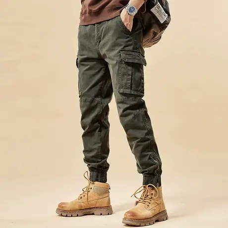 潮流百搭男士工装裤束脚多口袋工装裤男户外大码耐磨休闲工装裤商品大图