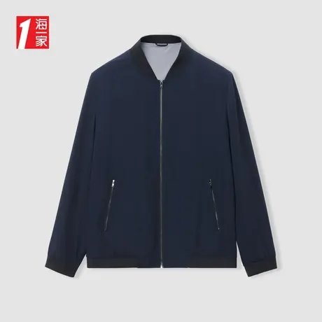 海一家简约棒球领外套2024春季新款时尚休闲男士夹克商品大图