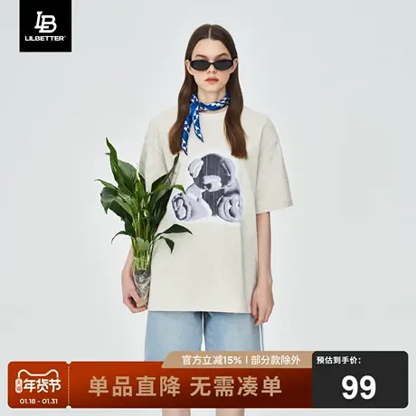 Lilbetter潮牌t恤男2024新款短袖夏季衣服宽松上衣体恤圆领半截袖商品大图