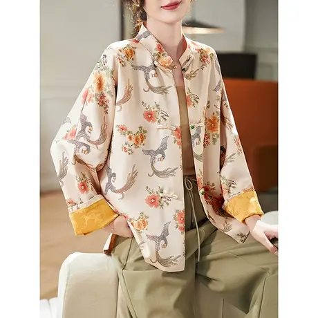 宝诗黎【新品价338元】蝙蝠袖国风印花外套AMQ4003商品大图