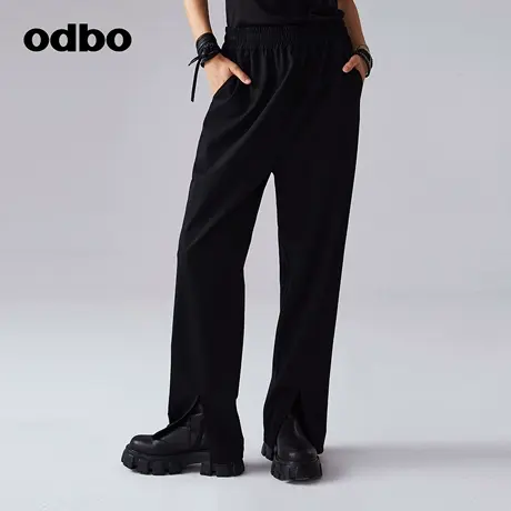 odbo/欧迪比欧时尚高级感束腰休闲裤女春季新款舒适百搭西装裤商品大图