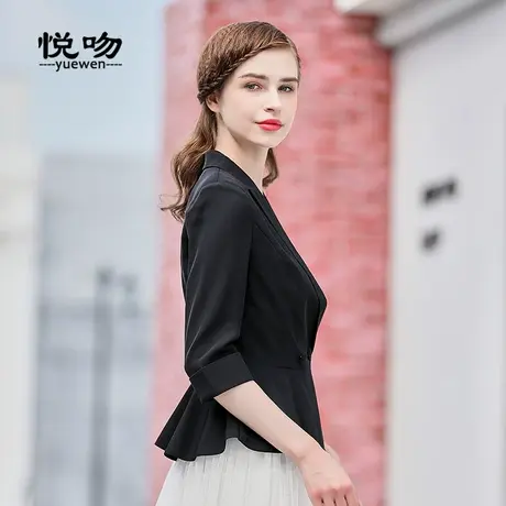 七分袖洋气设计感小西装短款女小个子夏季薄款chic网红西服女上衣图片