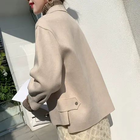 春秋季百搭女士休闲短外套麂皮绒2023年新款设计感小众上衣女ins图片