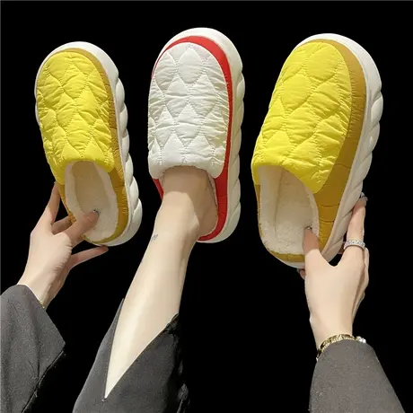 2023新款踩屎感羽绒女士棉拖鞋秋冬季室内家居防水防滑毛绒棉拖冬商品大图