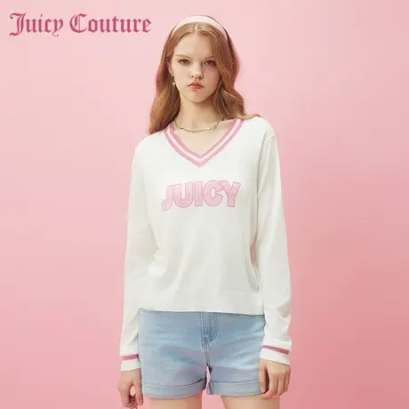 Juicy Couture橘滋春夏新款针织衫长袖圆领针织衫温柔甜美风女图片