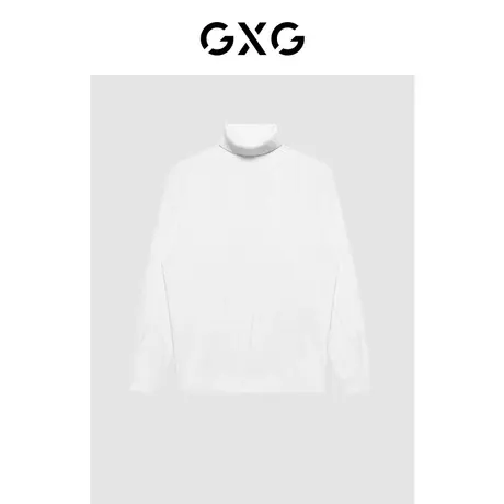 GXG男装 冬季白色时尚潮流休闲青年经典款高领毛衫GC110003K图片