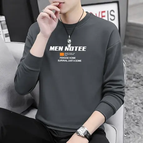 2023新款春秋卫衣男宽松潮流百搭印花秋装上衣套头无帽加绒长袖商品大图