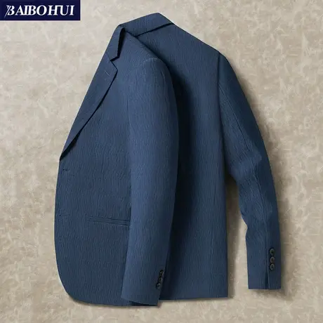 春季男士休闲时尚西装外套青中年百搭潮流薄款修身单件小西服上衣商品大图