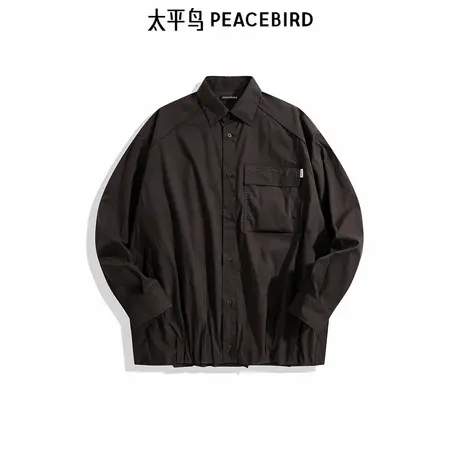 【商场同款】太平鸟男装户外工装衬衫秋新款外穿式衬衣B2CHE3Z08图片