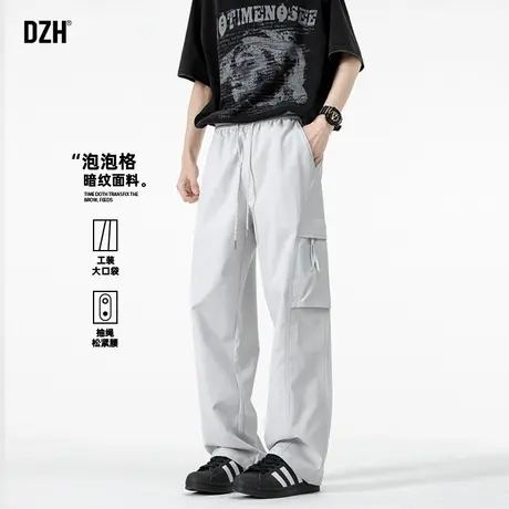 男生浅灰色工装裤男直筒美式潮牌2025新款休闲长裤夏季薄款伐木裤商品大图