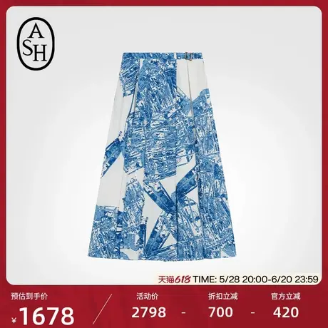 ASH女装2025春夏新款LAUNDRY印花半身裙简约百搭图片