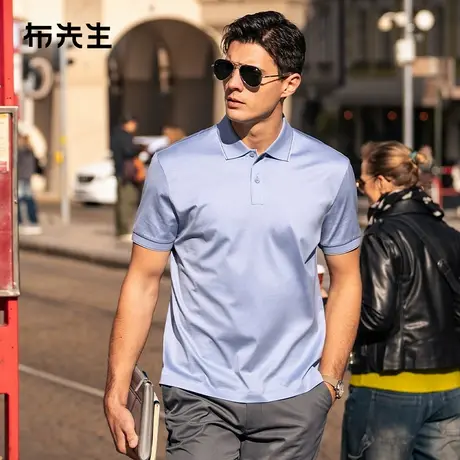 MrBu布先生线条撞色设计短袖2025夏季纯棉透气有型男款T恤AT16098图片