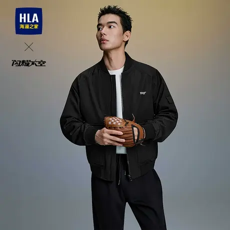 HLA/海澜之家闪耀太空夹克2025春秋新款棒球领休闲大口袋外套男商品大图
