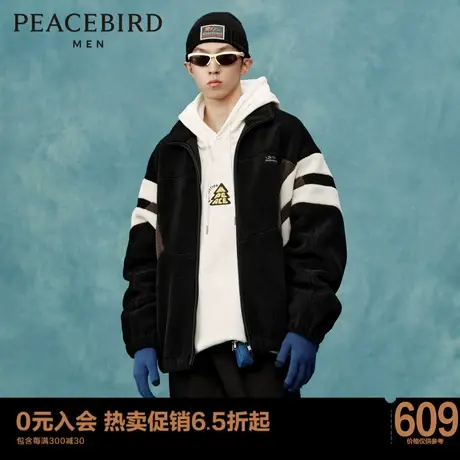 太平鸟男装 2023年新款仿羊羔绒夹克男B2BCC4521Y商品大图