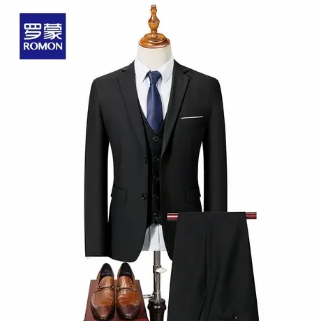 罗蒙男士商务百搭西服套装2025秋季新款职业休闲正装西装结婚男NX商品大图