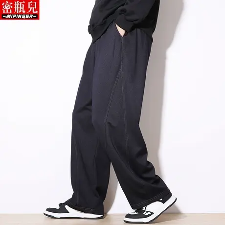 密瓶儿休闲牛仔裤男宽松秋季男士大码加肥加大裤子男潮流运动裤男商品大图