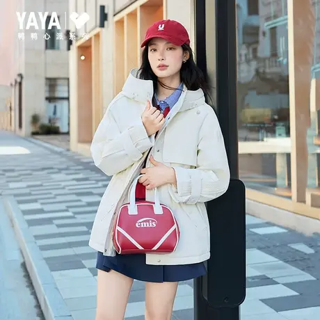 鸭鸭YAYA2025冬季新款冲锋衣羽绒服轻户外宽松休闲三防百搭外套H商品大图