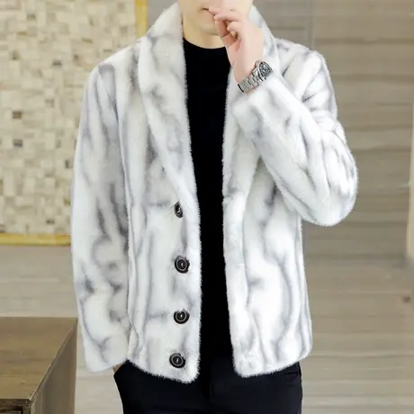 双面穿皮草外套男士冬季加厚水貂绒夹克大衣海宁皮毛一体保暖短款图片