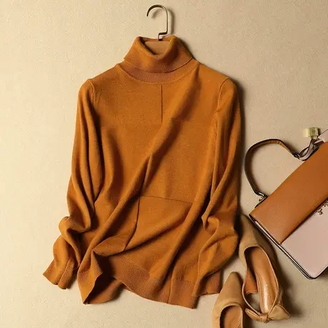 2018秋冬新款韩版女装高领毛衣女宽松套头打底衫长袖百搭针织衫女商品大图