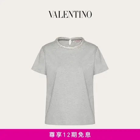 【24期免息】华伦天奴VALENTINO女士刺绣棉质T恤图片