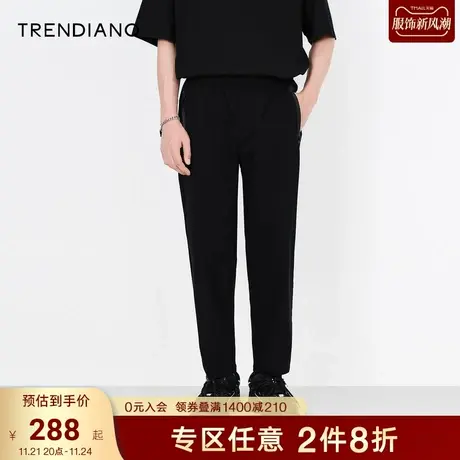TRENDIANO官方夏季男装新款时尚运动绑带休闲九分裤裤商品大图