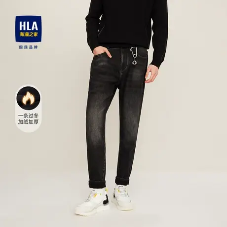【奥莱】【加绒】HLA/海澜之家2023牛仔裤干练一条过冬雪尼尔长裤商品大图