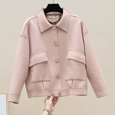 外套女春秋2023年新款毛呢宽松百搭短款小个子小香风女士上衣ins商品大图