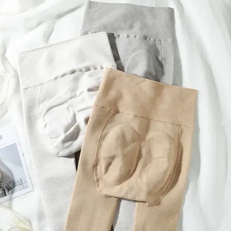 高腰收腹打底裤女外穿3d提臀连裤袜棉芭比裤燕麦白加绒秋冬2021新图片