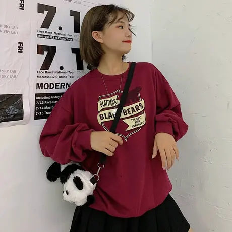 waitmore卫衣女宽松韩版ins原宿bf慵懒风春秋薄款超火cec外套洋气商品大图