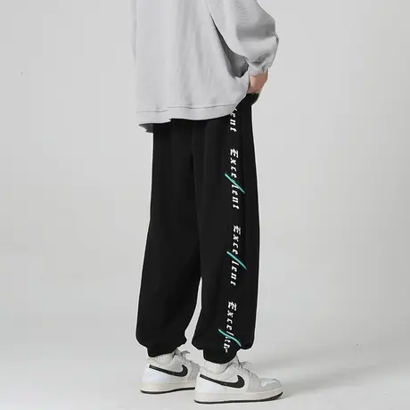 青少年弹力运动卫裤男士束脚宽松紧腰休闲长裤子男裤春秋款秋冬季商品大图