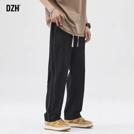 男士冰丝薄款休闲裤男夏季垂感裤子直筒宽松长裤潮牌运动裤速干裤商品大图