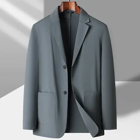 灰色冰丝防晒西服男2023新款休闲超薄西装轻薄款单西外套高端便服商品大图