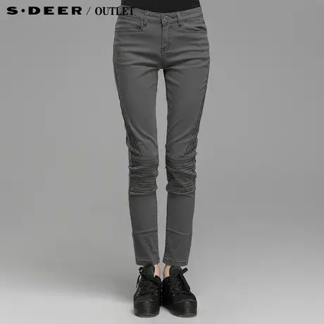 sdeer圣迪奥专柜正品女装中性帅气拼接长裤4380862商品大图