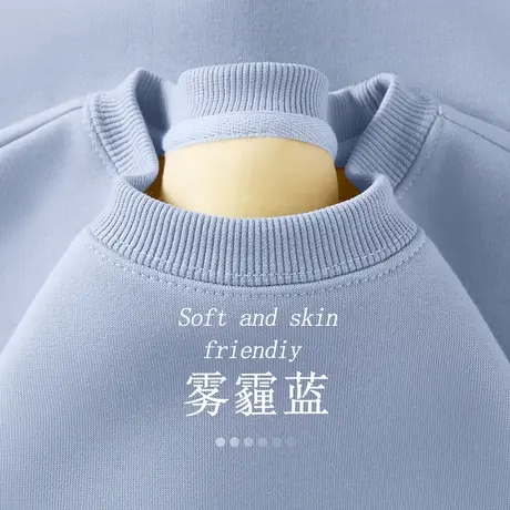 卫衣女高级好看圆领秋冬款2023新款冬季加绒加厚设计感学生上衣商品大图