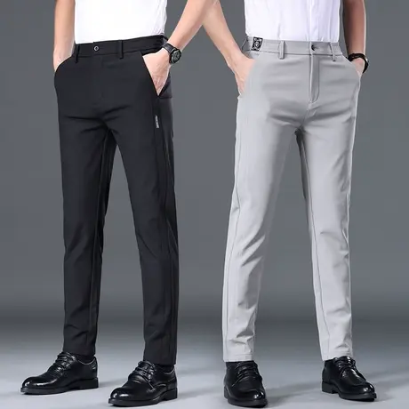 夏天修身西装夏季西裤男款直筒休闲裤男士薄款冰丝男裤子弹力夏裤商品大图