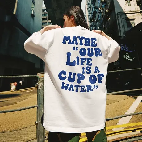 Nuthink大码美式字母T恤男潮牌ins国潮情侣短袖夏季宽松半袖上衣商品大图