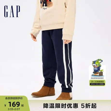 Gap女幼冬季宽松碳素软磨抓绒保暖卫裤儿童装运动束脚裤837239商品大图