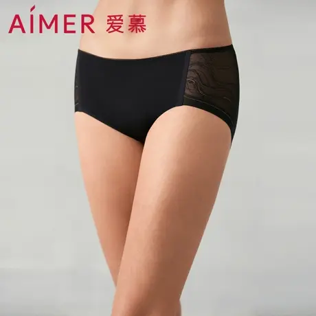 爱慕潮汐恋曲内裤女棉质底裆蕾丝中腰平角内裤AM239531图片