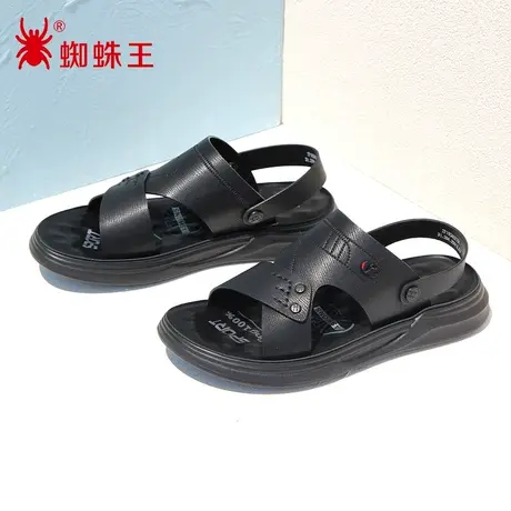 SPIDER KING/蜘蛛王男鞋2023夏季商场新款皮凉鞋拖鞋男外穿沙滩鞋商品大图