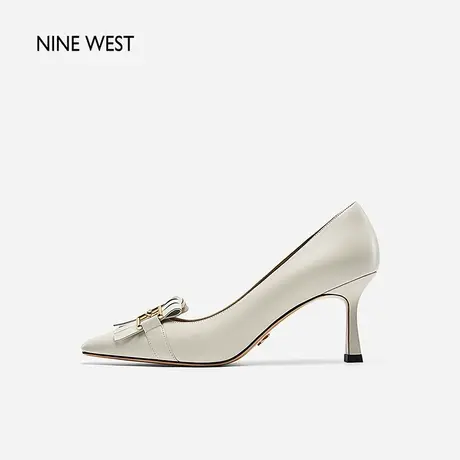 Nine West/玖熙流苏衔扣法式优雅高跟鞋2023秋新款软底方头单鞋女商品大图