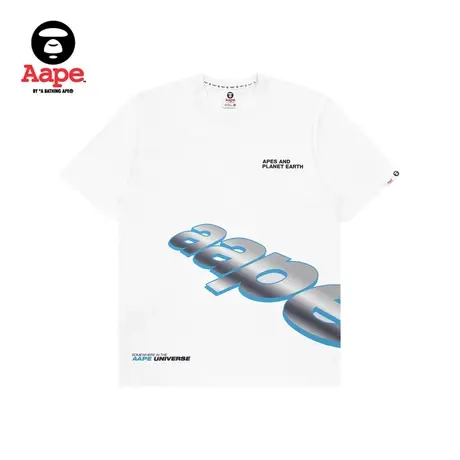 Aape男装撞色字母猿颜图案印花潮流圆领短袖T恤0624XXF商品大图
