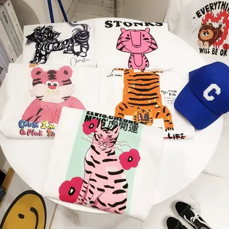 欧洲站洋气上衣2022春秋款韩国东大门本命年老虎长袖T恤内搭大码商品大图