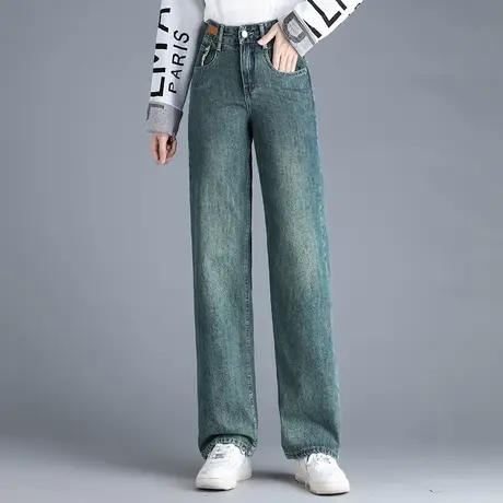 宽松牛仔裤女2023秋季新款高腰垂感阔腿裤时尚百搭休闲裤显瘦长裤商品大图