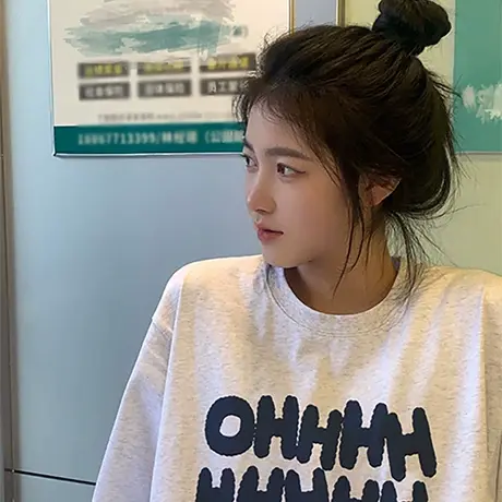 纯棉美式复古短袖t恤女夏季2023新款小个子宽松圆领国潮半袖上衣图片