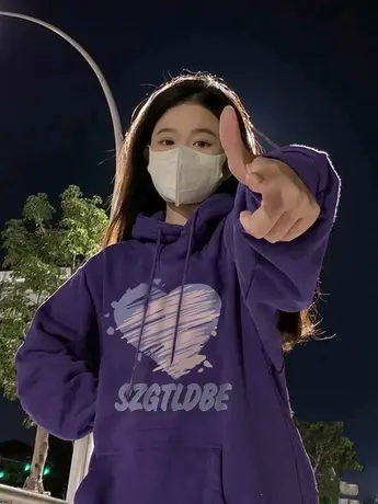 oversize小个子卫衣女加绒加厚秋冬设计感小众慵懒风宽松连帽外套商品大图