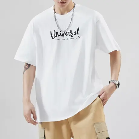 纯棉圆领短袖男款T恤夏季男生情侣半截袖夏款男装上衣男士体恤衫商品大图