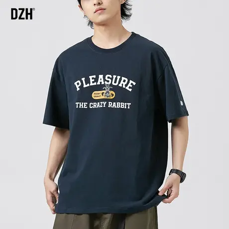 青少年纯棉短袖t恤男夏季薄款宽松五分袖2023年新款印花体恤上衣商品大图