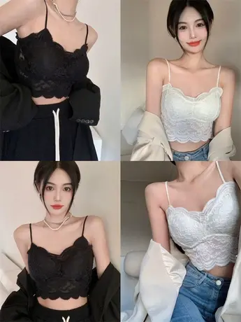 性感蕾丝小吊带背心女夏季2023新款外搭法式甜美碎花无袖上衣美背图片